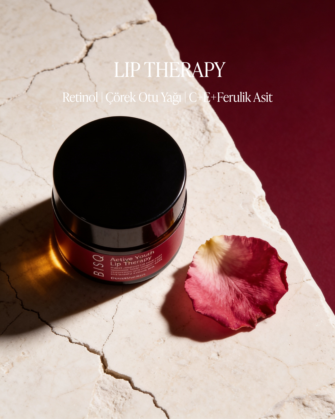 BISQ Active Youth Lip Therapy — Retinol | Çörek Otu Yağı | C+E+Ferulik Asit | DermaNutrition Dudak Bakımı | 10 mL