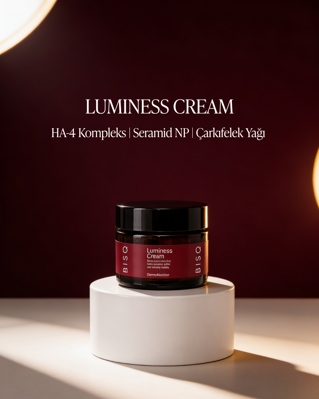 BISQ Luminess Cream — HA-4 Kompleks | Seramid NP | Çarkıfelek Yağı | DermaNutrition 40+ Günlük Bakım Kremi | 50 mL