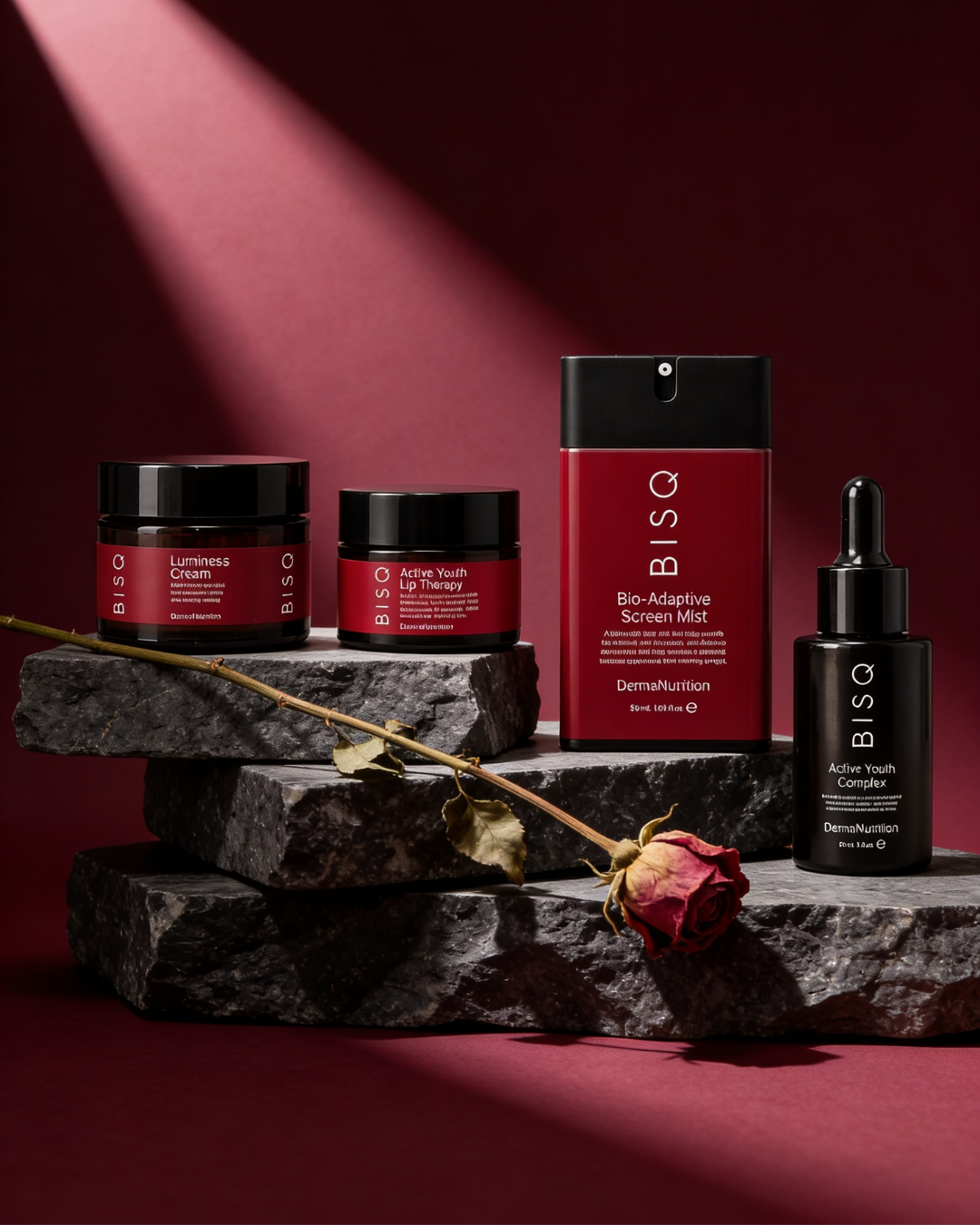 4'lü Cilt Bakım Seti | Serum + Krem + Mist + Dudak Bakımı | HA-4 Kompleks | Retinol | 40+