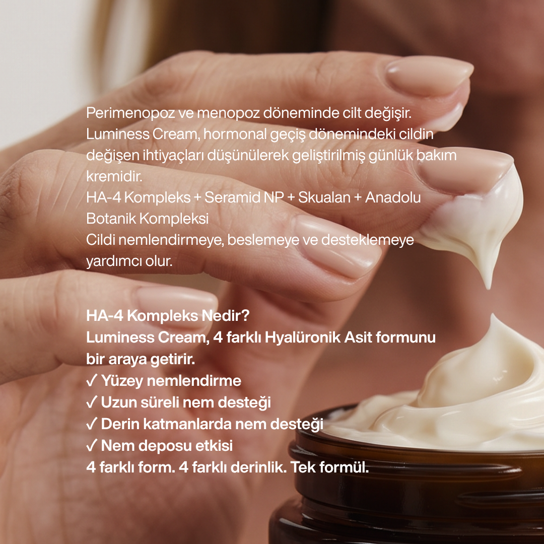 BISQ Luminess Cream — HA-4 Kompleks | Seramid NP | Çarkıfelek Yağı | DermaNutrition 40+ Günlük Bakım Kremi | 50 mL